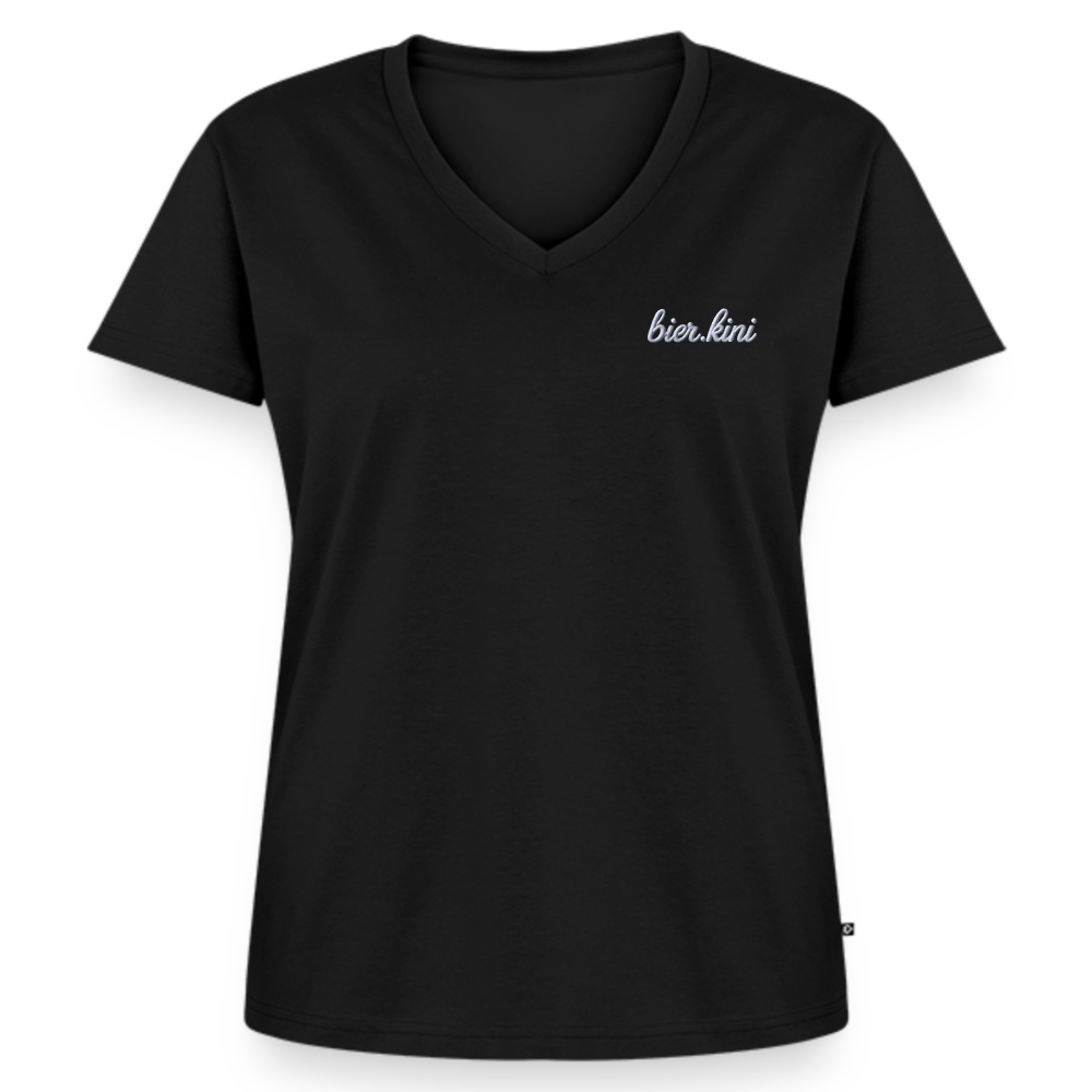 stick bier.kin - Frauen Bio-T-Shirt mit V-Ausschnitt - Schwarz