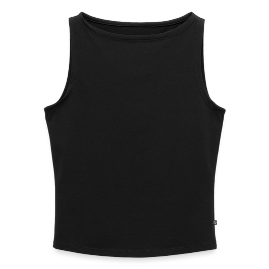 Women's Tank Top with Boat Neckline - black
