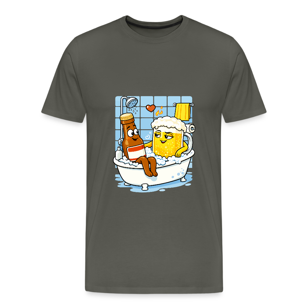 Bier in Wanne - Männer Premium T-Shirt - Asphalt