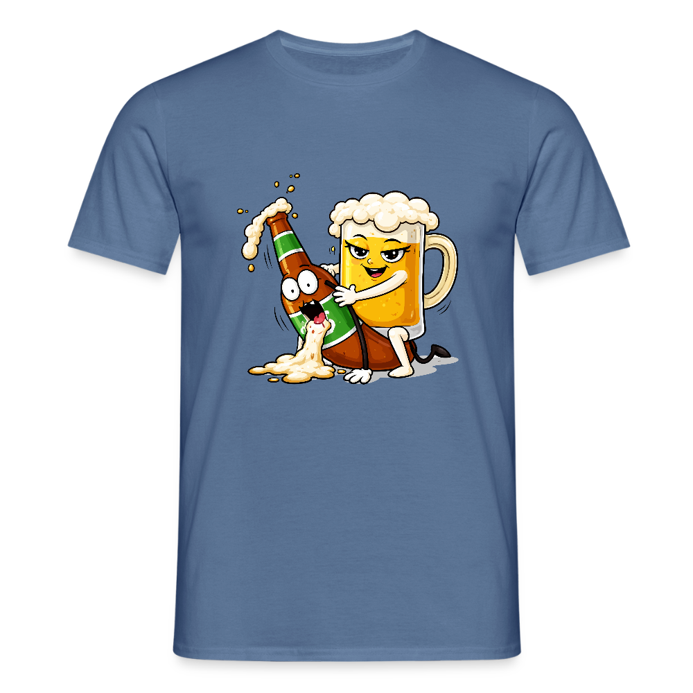 Bier & Bier - Männer T-Shirt - Taubenblau