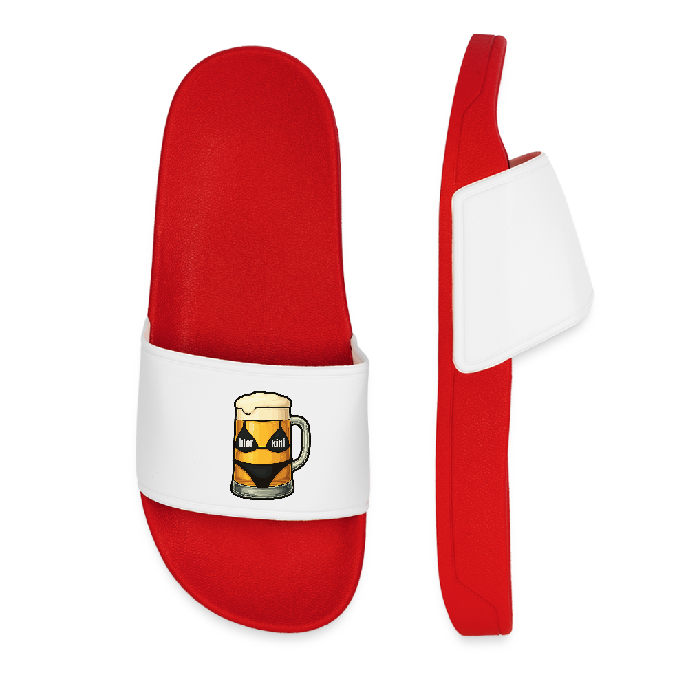 Frauen Badelatschen bier.kini Logo - Rot