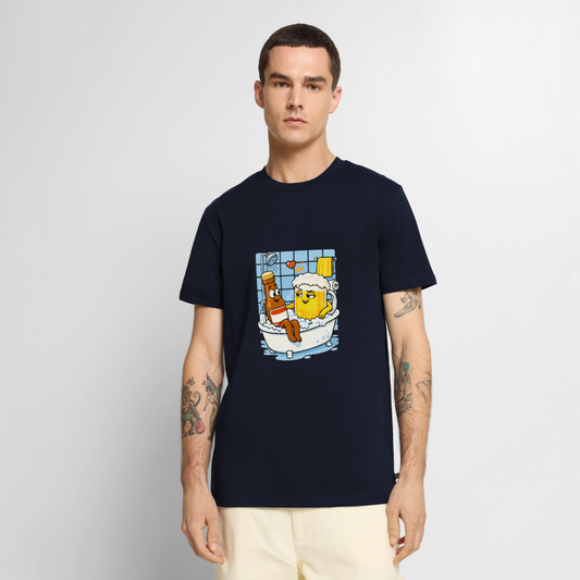 Bier in Wanne - Männer Premium T-Shirt - Navy
