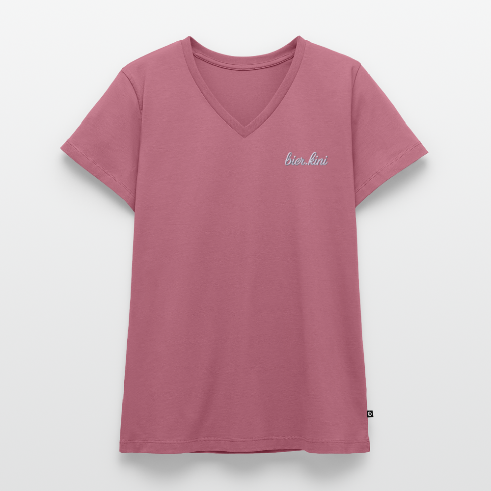 stick bier.kin - Frauen Bio-T-Shirt mit V-Ausschnitt - Mauve