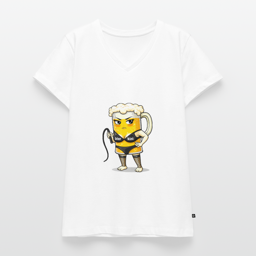 Domina - Frauen Bio-T-Shirt mit V-Ausschnitt - Weiß