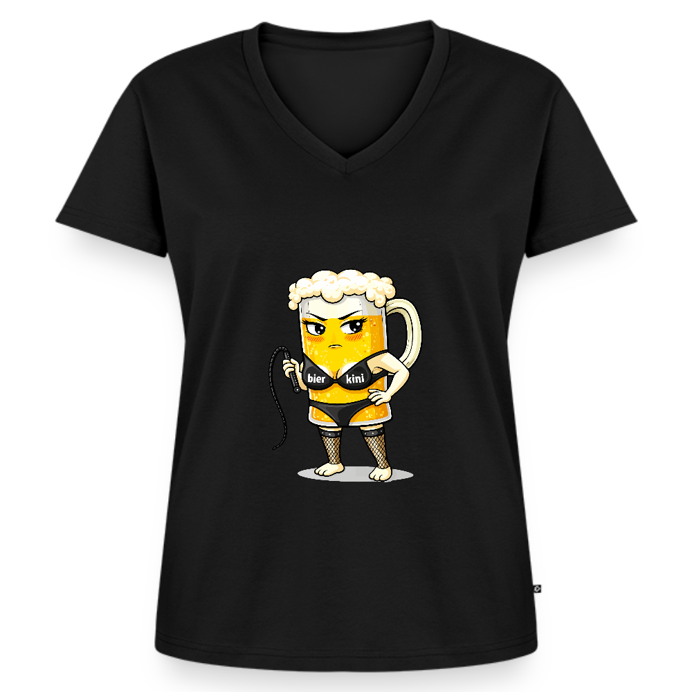 Domina - Frauen Bio-T-Shirt mit V-Ausschnitt - Schwarz