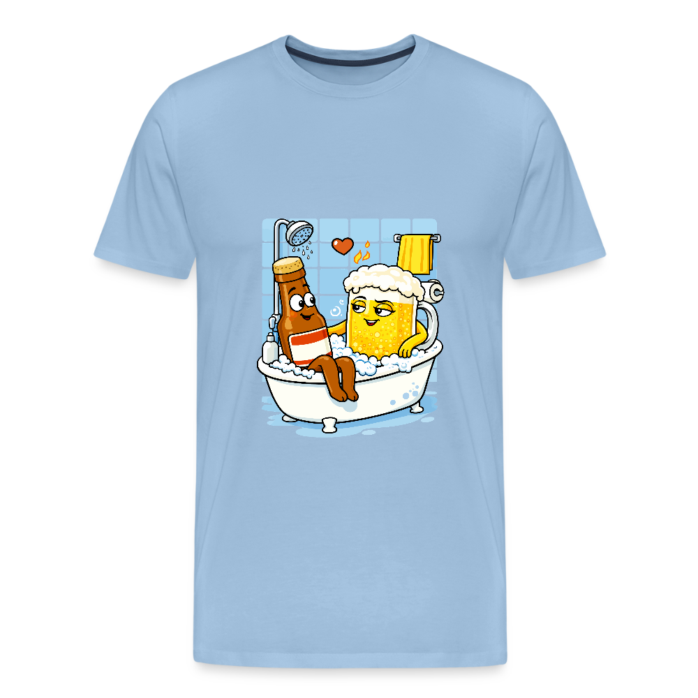 Bier in Wanne - Männer Premium T-Shirt - Sky