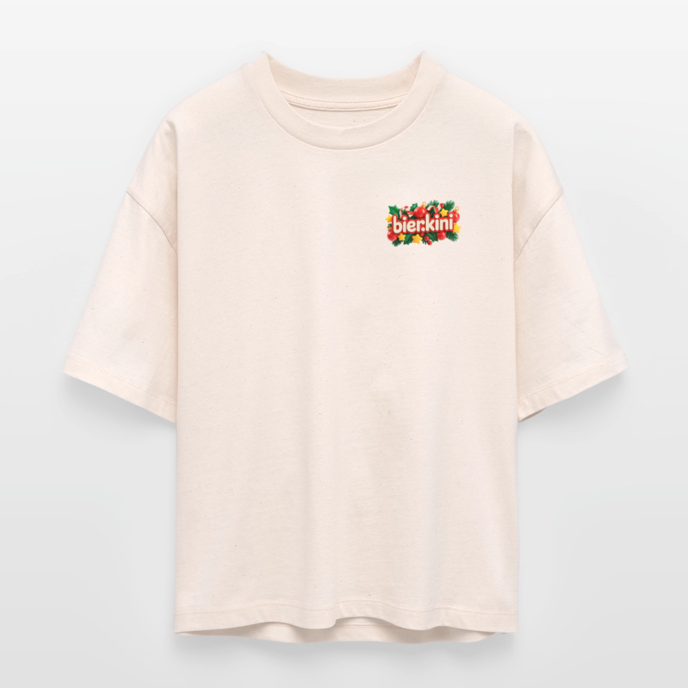 bier.kini Weihnachts-Boxy Shirt - Weißgrau