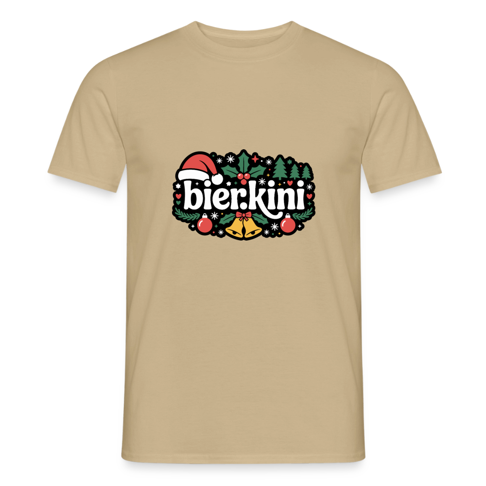 Männer Weihnachtsshirt bier.kini T-Shirt - Sandbeige