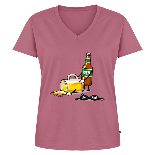 Bier & bier - Bio-T-Shirt mit V-Ausschnitt - Mauve
