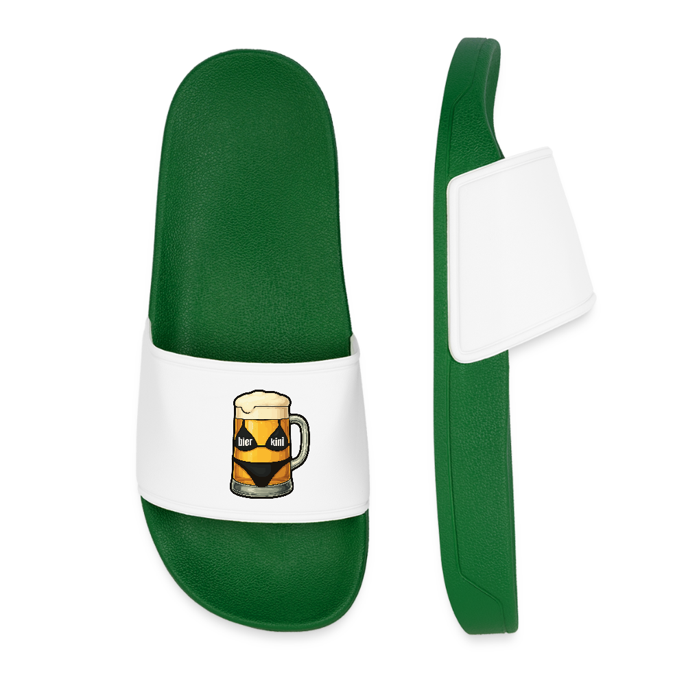 Frauen Badelatschen bier.kini Logo - Dunkelgrün