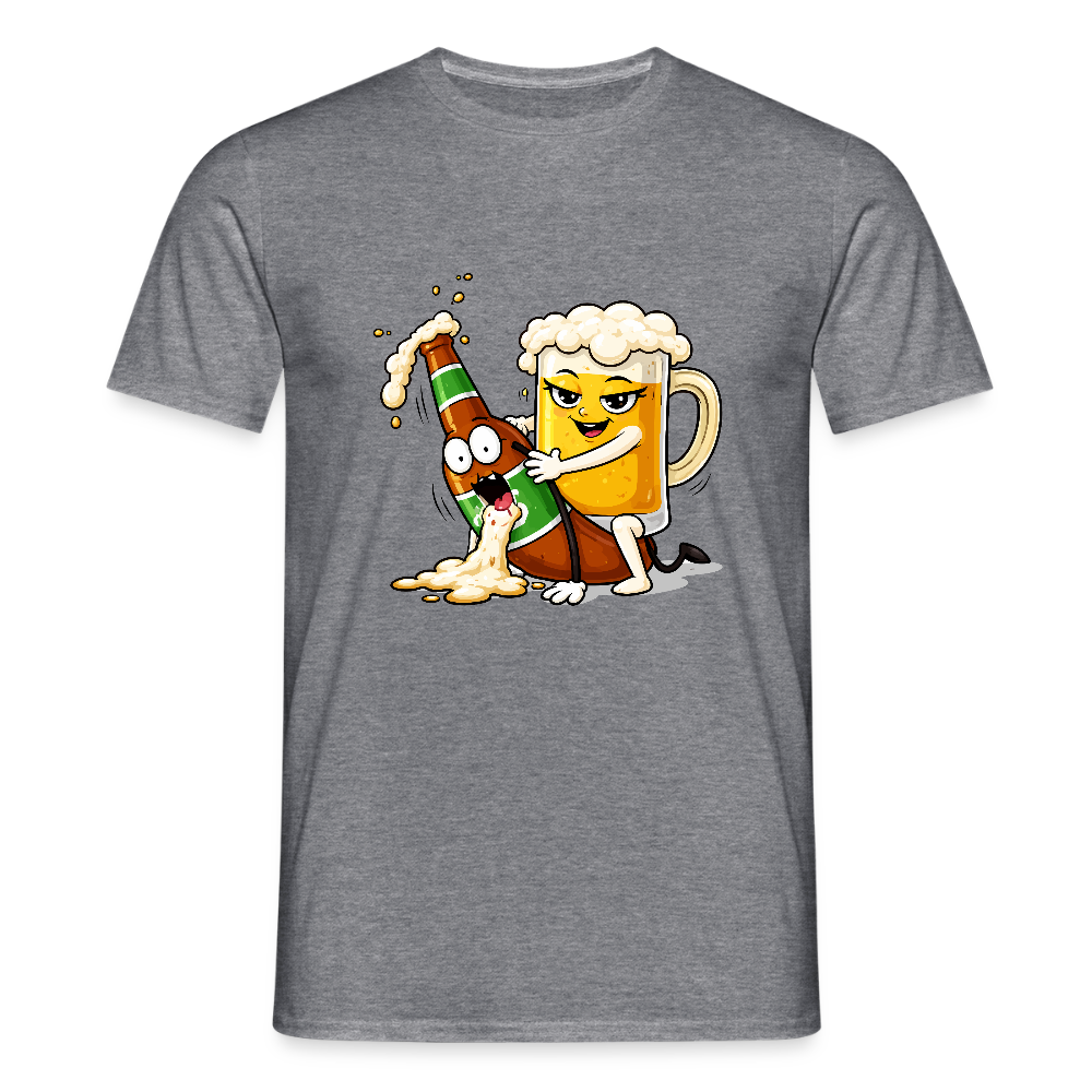 Bier & Bier - Männer T-Shirt - Graphit meliert