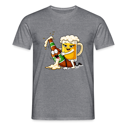 Bier & Bier - Männer T-Shirt - Graphit meliert