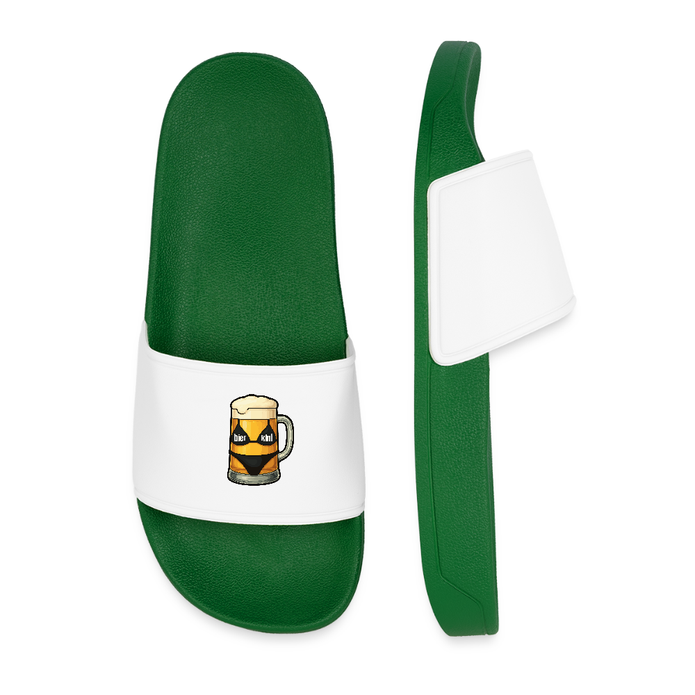 Männer Badelatschen - bier.kini Logo - Dunkelgrün