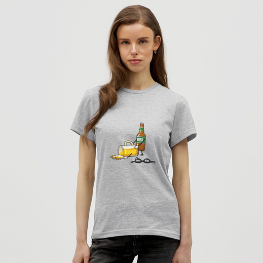 Bier & Bier - Frauen T-Shirt - Grau meliert