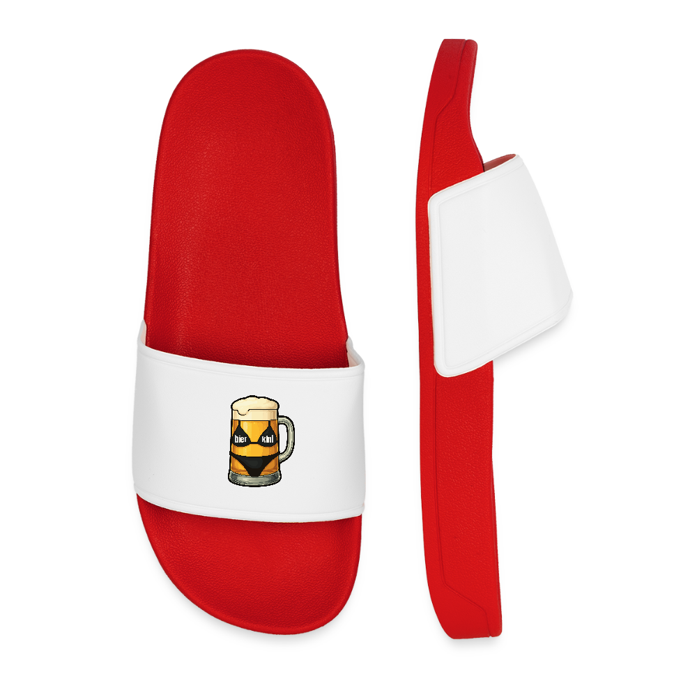 Männer Badelatschen - bier.kini Logo - Rot