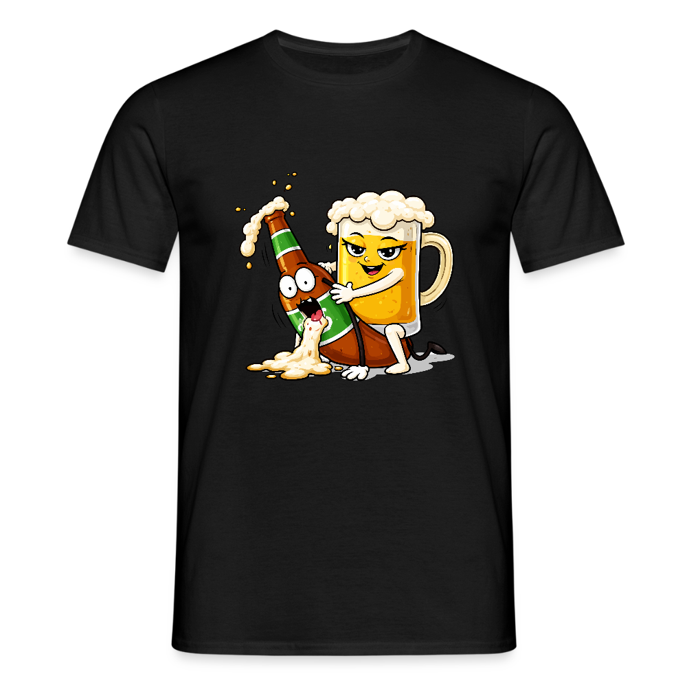 Bier & Bier - Männer T-Shirt - Schwarz