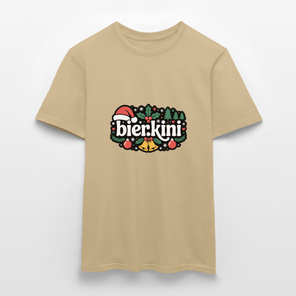 Männer Weihnachtsshirt bier.kini T-Shirt - Sandbeige