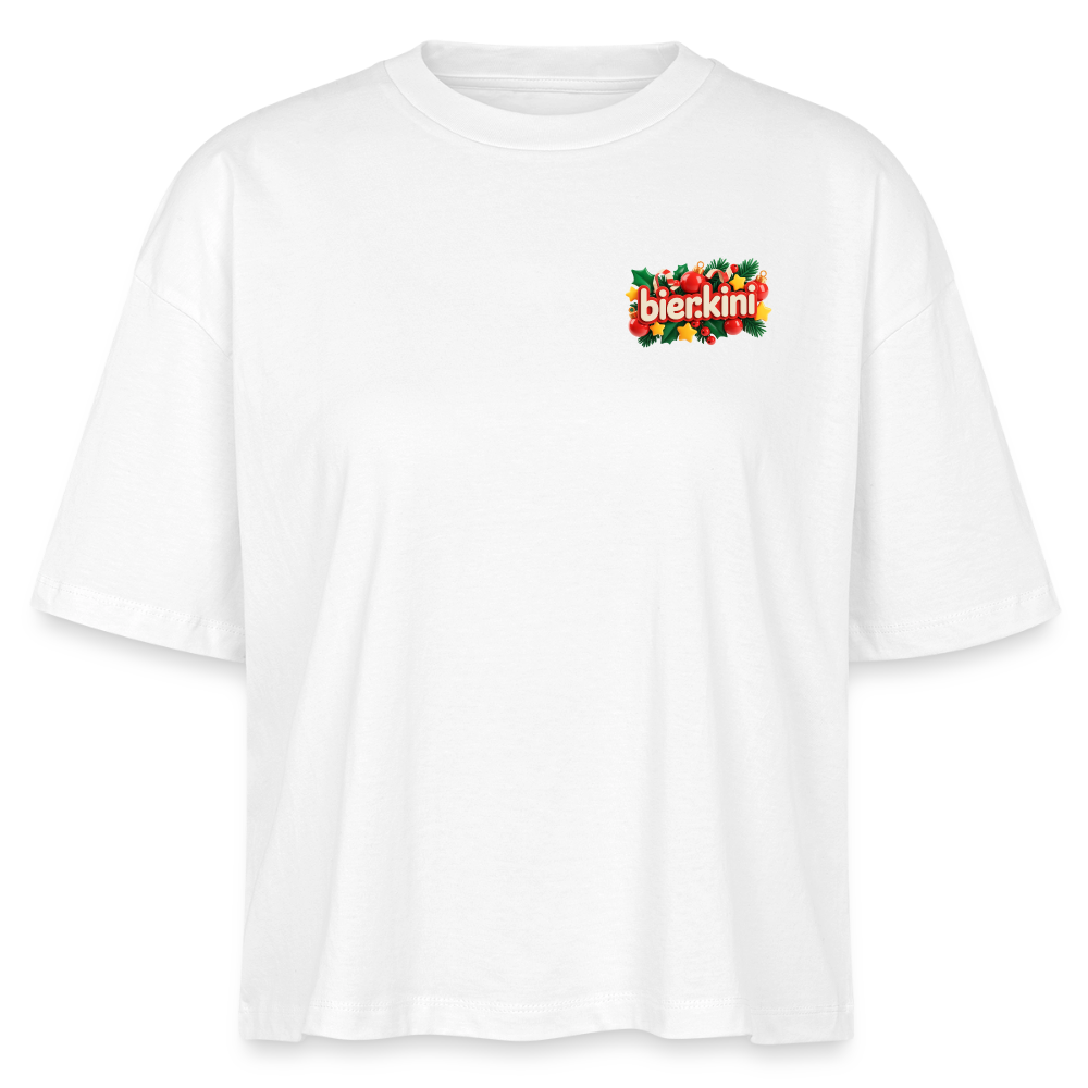 bier.kini Weihnachts-Boxy Shirt - Weiß