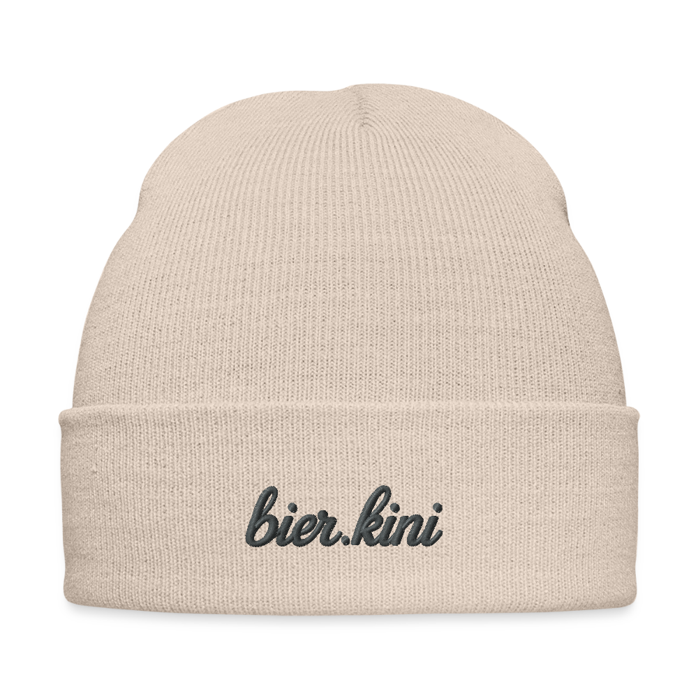 Bestickte Wintermütze bierkini - Beige