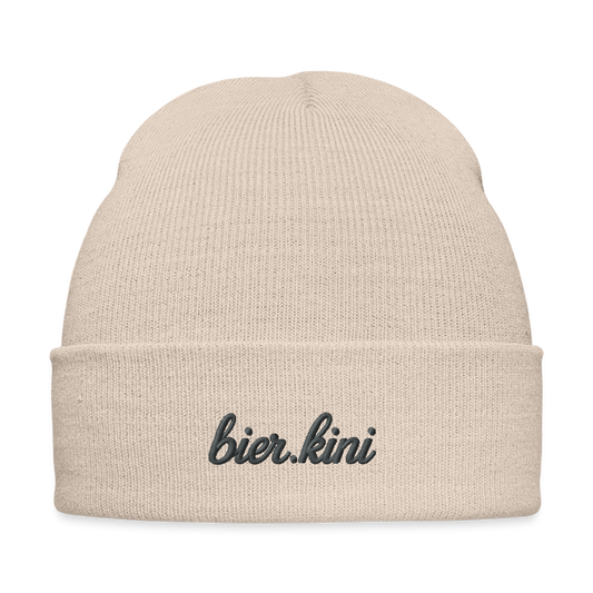 Bestickte Wintermütze bierkini - Beige