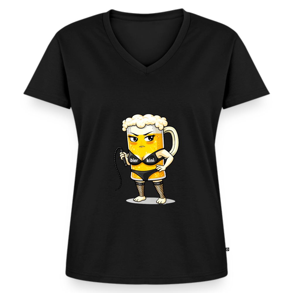 Domina - Frauen Bio-T-Shirt mit V-Ausschnitt - Schwarz