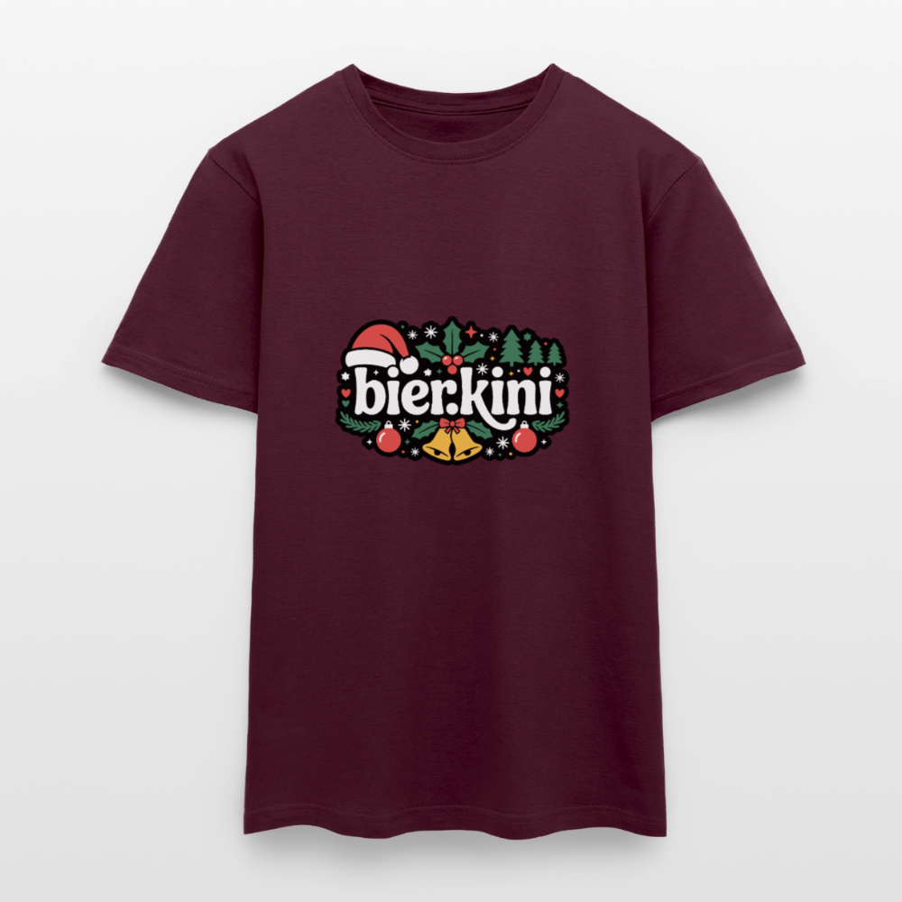 Männer Weihnachtsshirt bier.kini T-Shirt - Ziegelrot