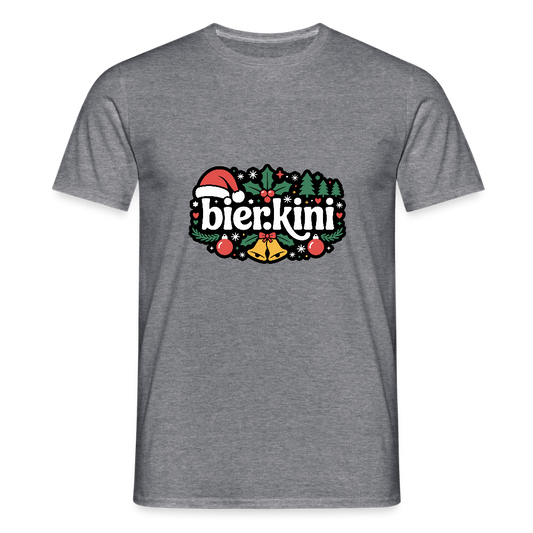 Männer Weihnachtsshirt bier.kini T-Shirt - Graphit meliert