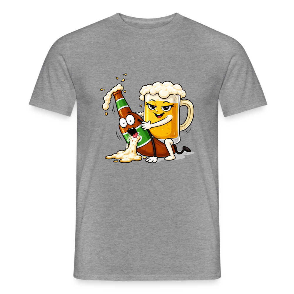 Bier & Bier - Männer T-Shirt - Graphit meliert