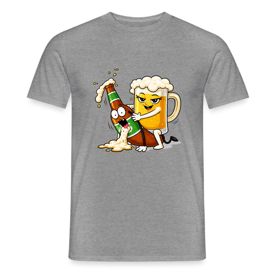 Bier & Bier - Männer T-Shirt - Graphit meliert