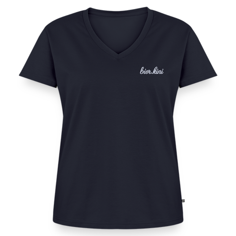stick bier.kin - Frauen Bio-T-Shirt mit V-Ausschnitt - Navy