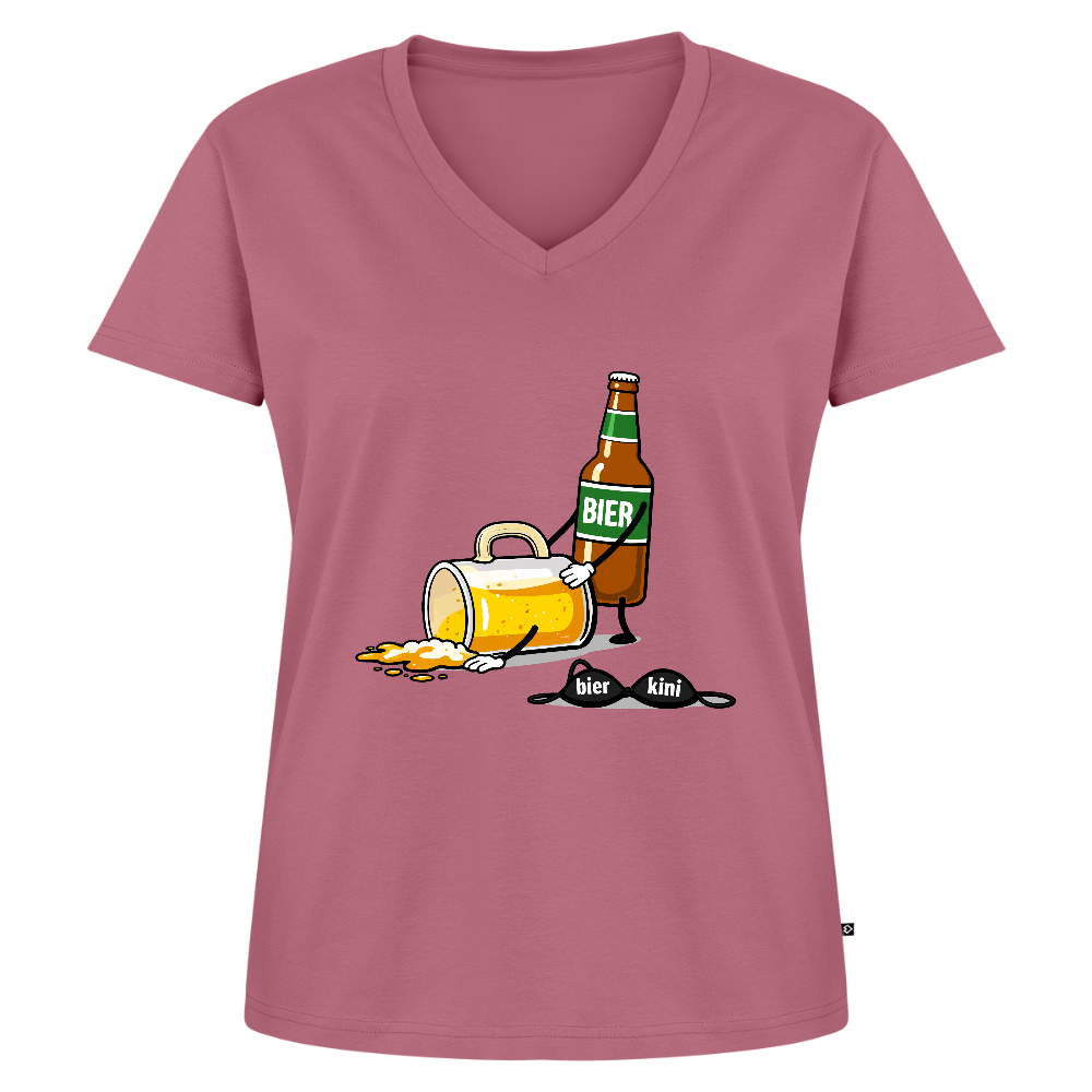 Bier & bier - Bio-T-Shirt mit V-Ausschnitt - Mauve