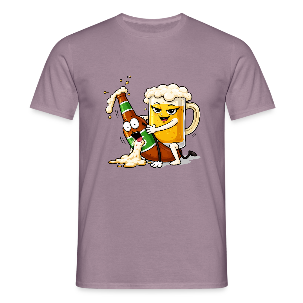 Bier & Bier - Männer T-Shirt - Lilagrau 