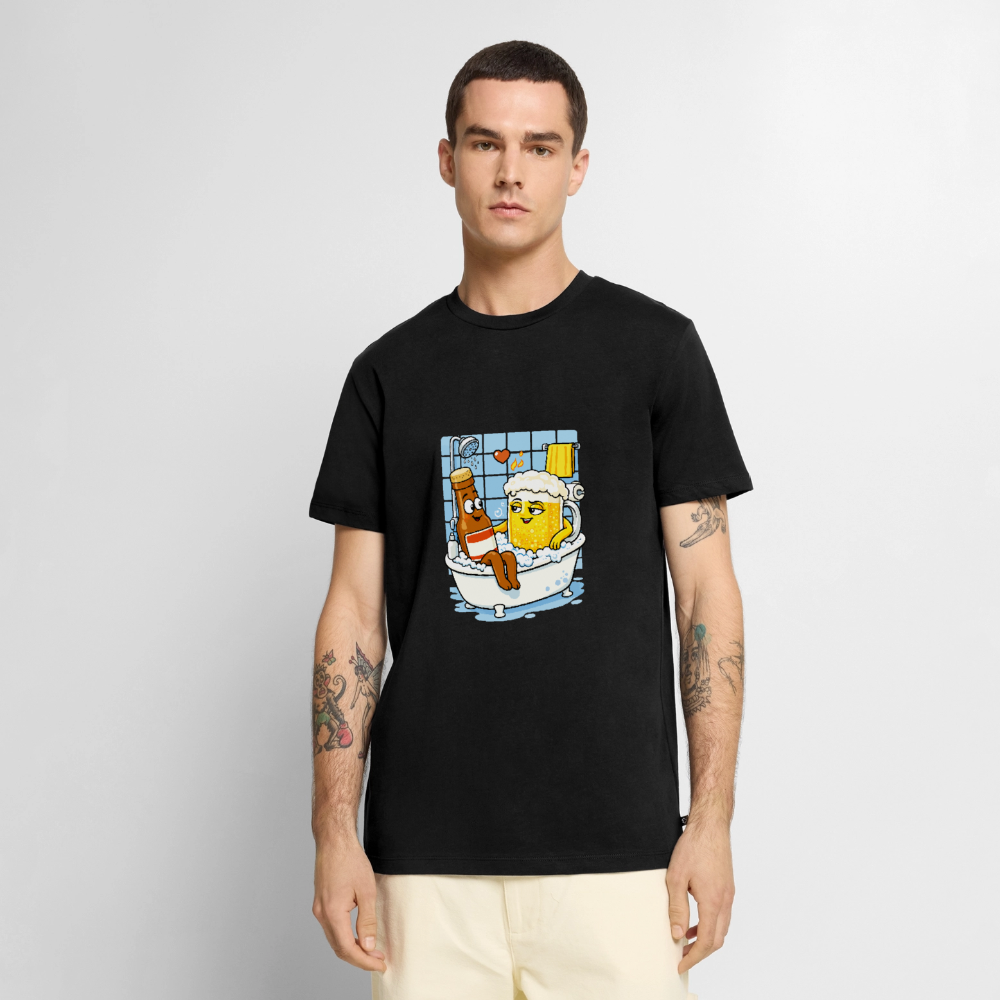Bier in Wanne - Männer Premium T-Shirt - Schwarz