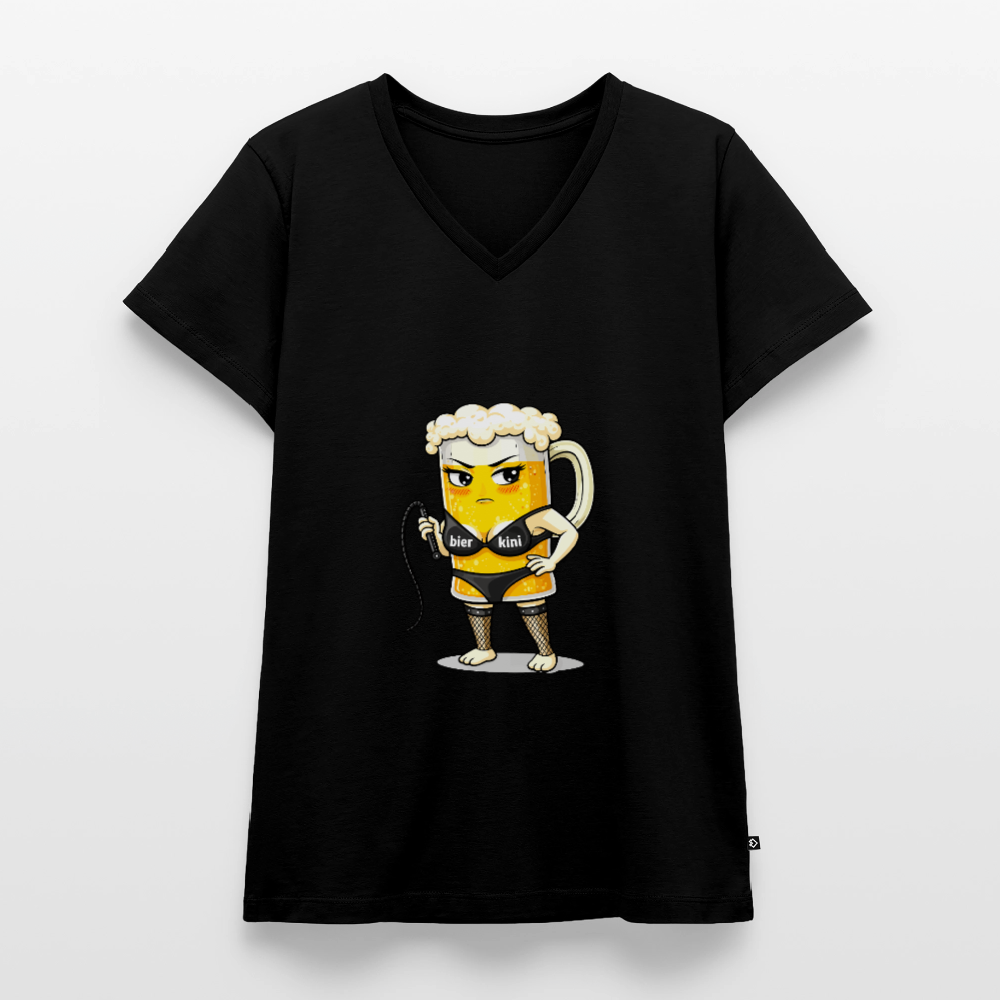 Domina - Frauen Bio-T-Shirt mit V-Ausschnitt - Schwarz