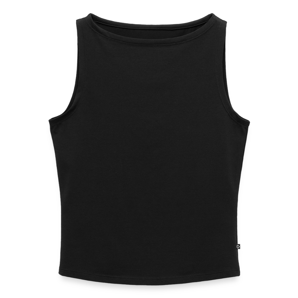 Women's Tank Top with Boat Neckline - black