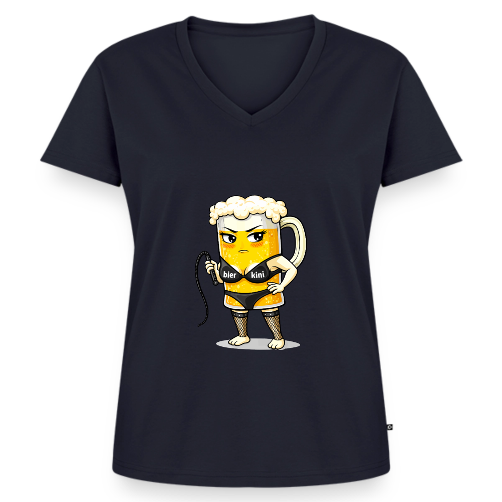 Domina - Frauen Bio-T-Shirt mit V-Ausschnitt - Navy