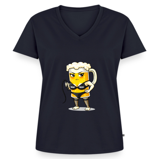Domina - Frauen Bio-T-Shirt mit V-Ausschnitt - Navy