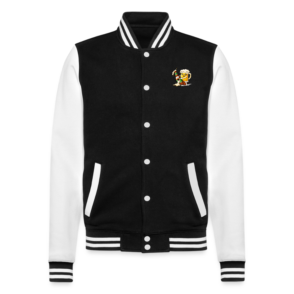 Bier x Bier - College-Sweatjacke - Schwarz/Weiß