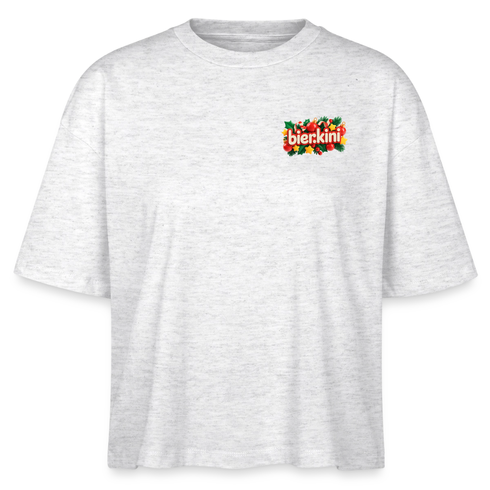 bier.kini Weihnachts-Boxy Shirt - Weiß meliert