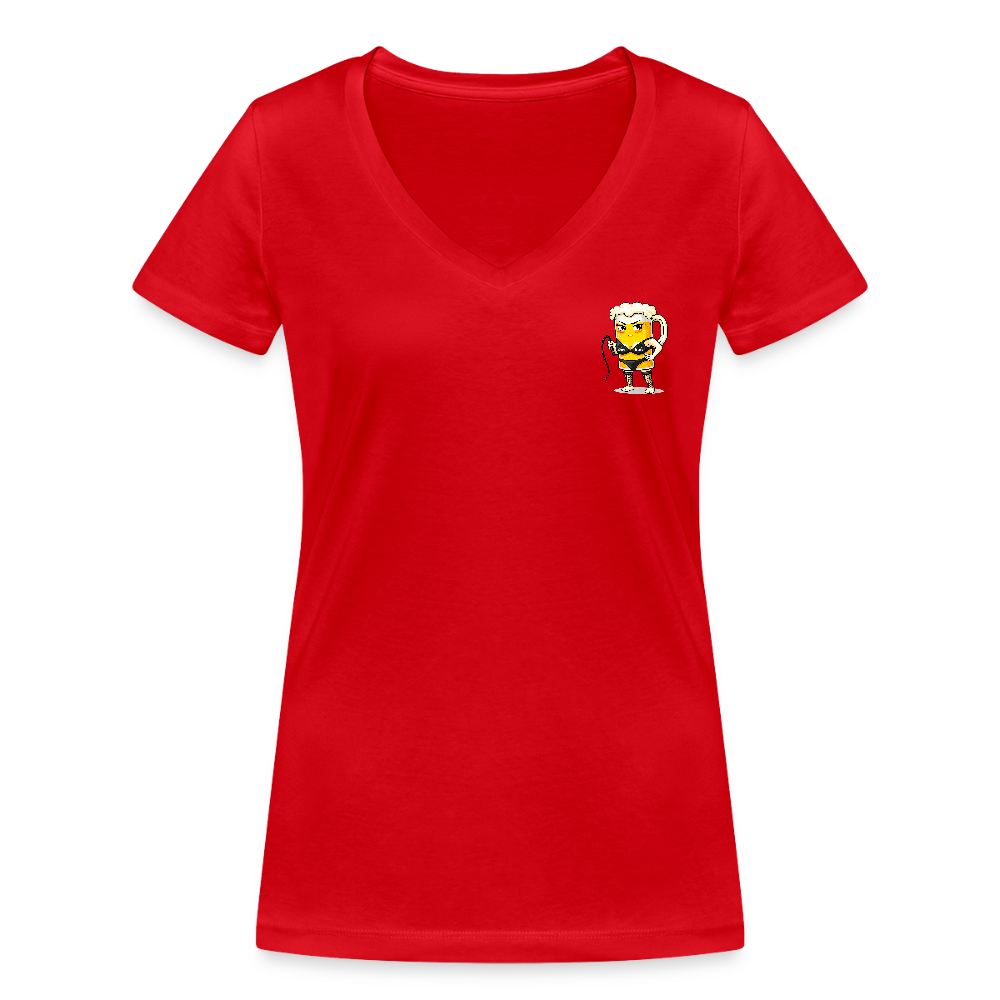Domina - Frauen Bio-T-Shirt mit V-Ausschnitt - Rot