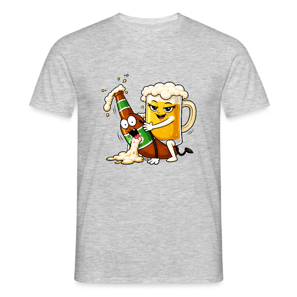 Bier & Bier - Männer T-Shirt - Grau meliert