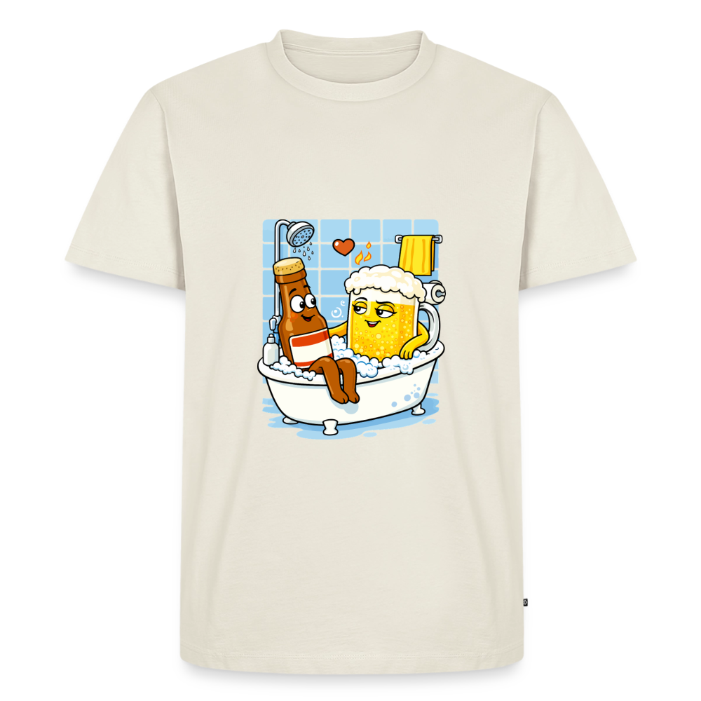 Bier in Wanne - Männer Premium T-Shirt - Naturweiß