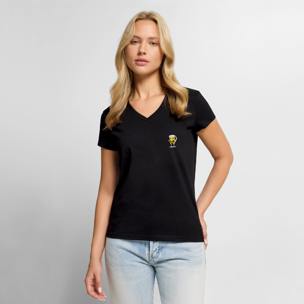 Domina - Frauen Bio-T-Shirt mit V-Ausschnitt - Schwarz