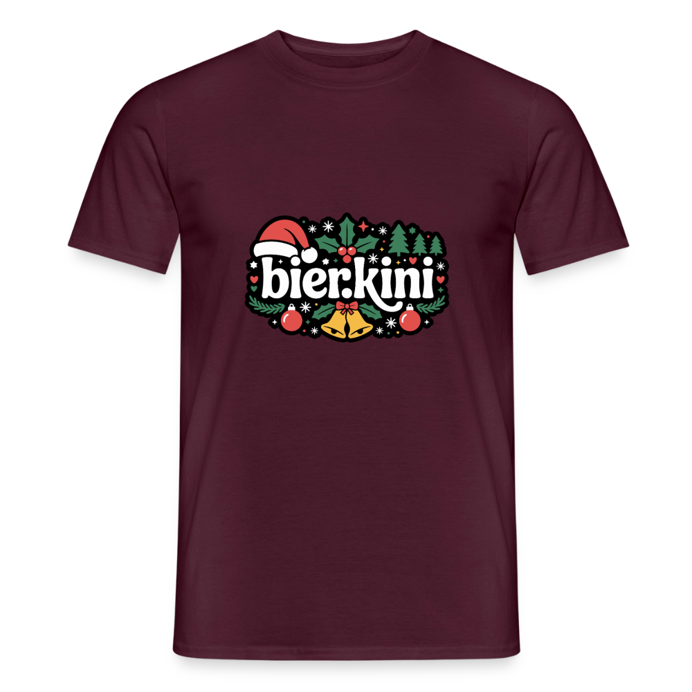 Männer Weihnachtsshirt bier.kini T-Shirt - Ziegelrot