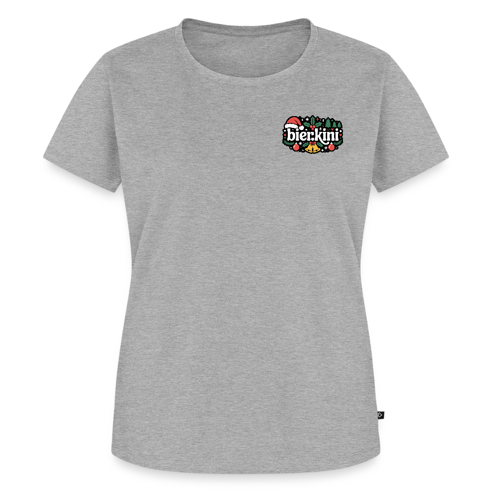 Frauen bier.kini Weihnachtsshirt - Premium - Grau meliert