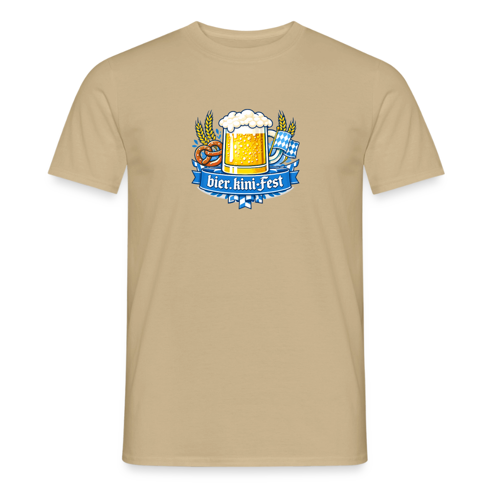 bier.kini - Fest Männer T-Shirt - Sandbeige