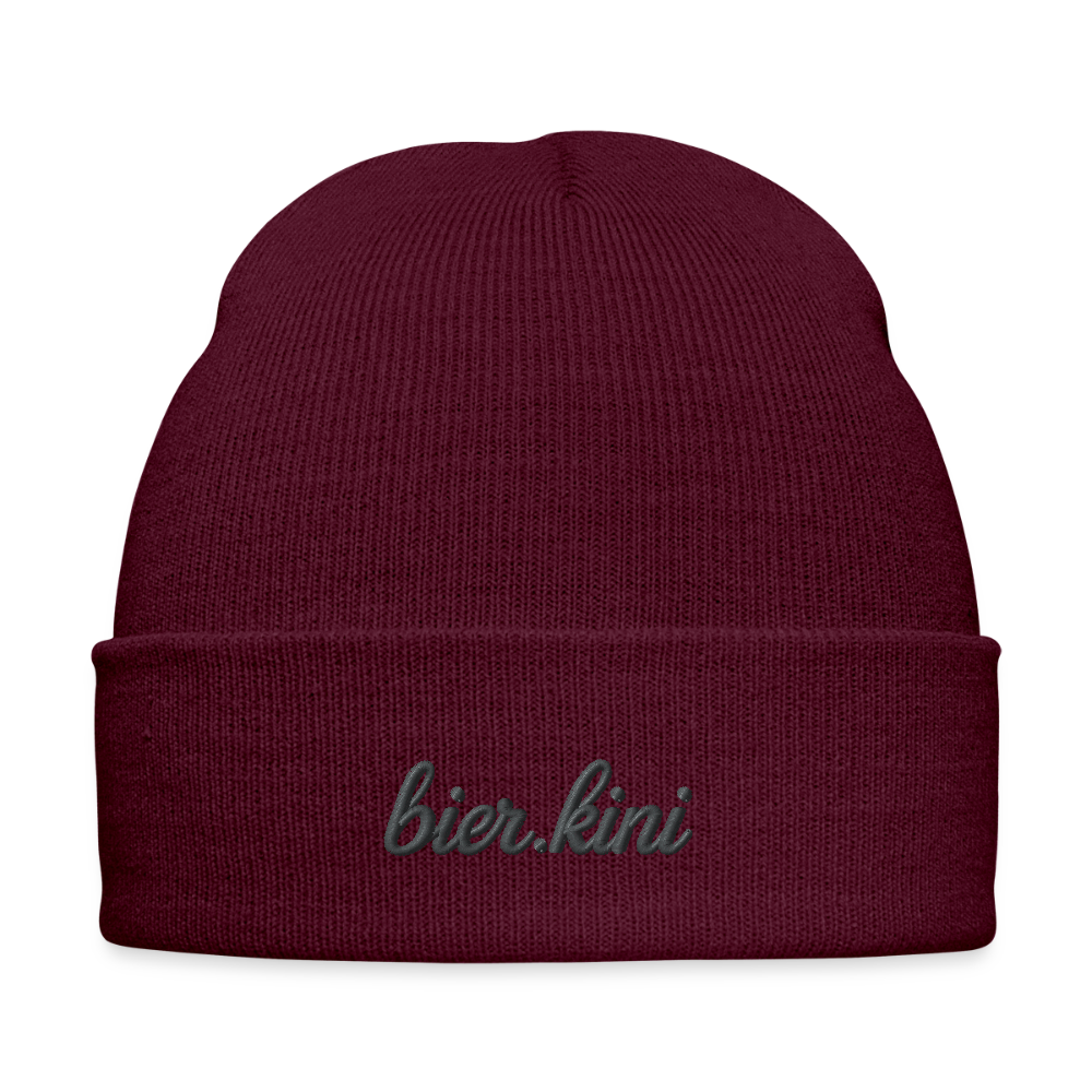 Bestickte Wintermütze bierkini - Burgunderrot