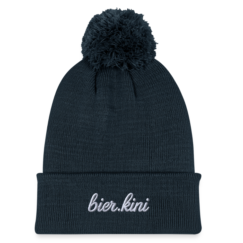 Strickmütze bier.kini mit Bommel - Navy