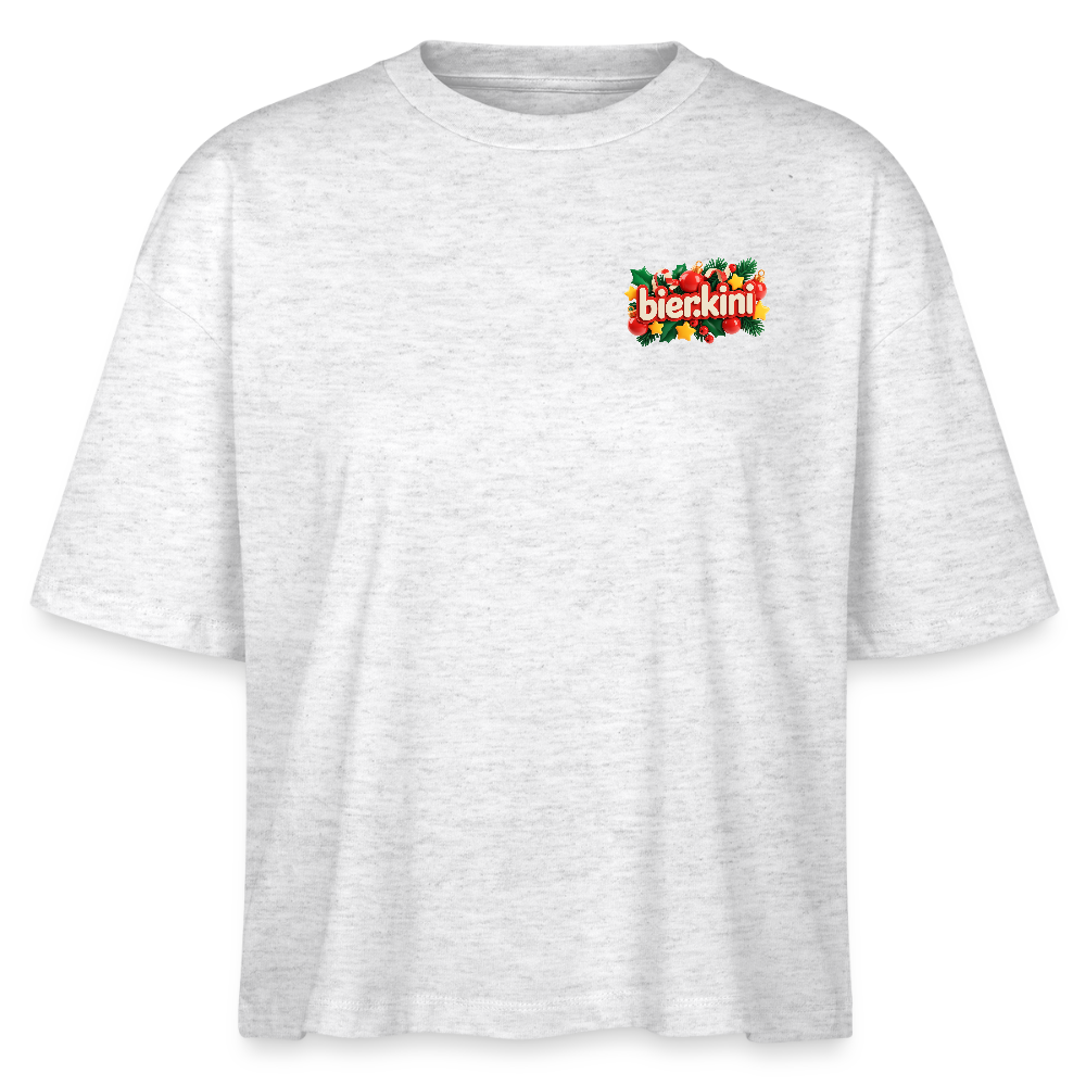 bier.kini Weihnachts-Boxy Shirt - Weiß meliert
