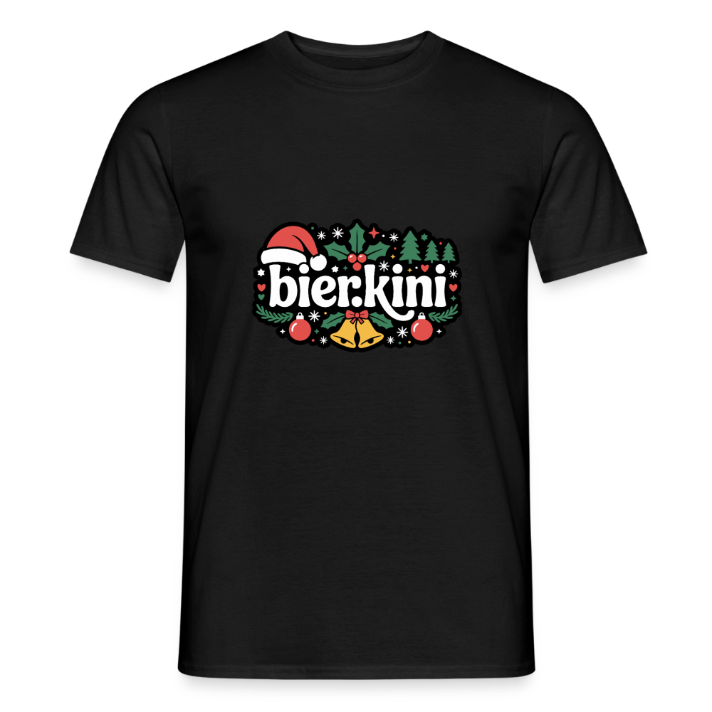 Männer Weihnachtsshirt bier.kini T-Shirt - Schwarz